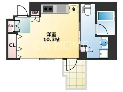 RIDGE北堀江(ワンルーム/14階)の間取り写真