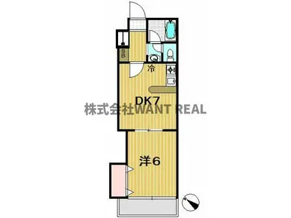 テールデイフ2(1DK/4階)の間取り写真
