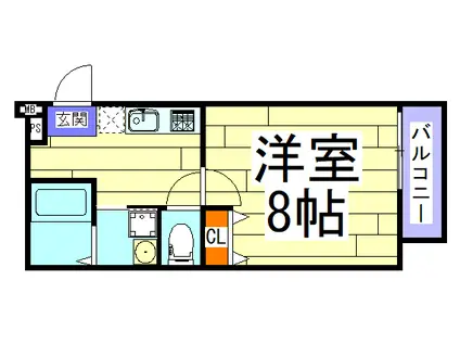 フジパレス阿倍野丸山通I番館(1K/3階)の間取り写真