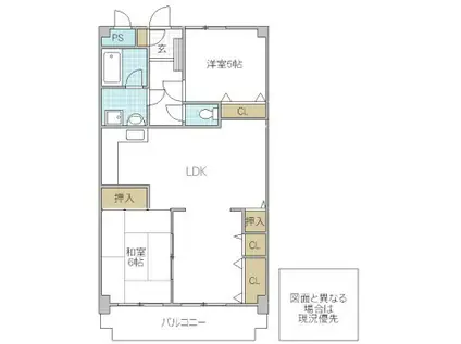 スカイタウン水戸三の丸(3LDK/4階)の間取り写真