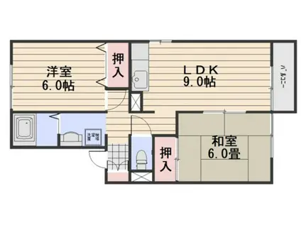セジュール浜野A(2LDK/1階)の間取り写真
