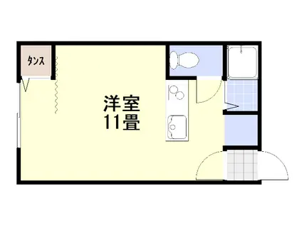 ＪＲ室蘭本線 鷲別駅 徒歩13分 2階建 築32年(ワンルーム/2階)の間取り写真