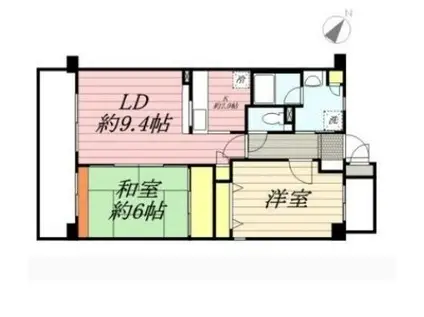 キングホームズ1番館A棟(2LDK/1階)の間取り写真