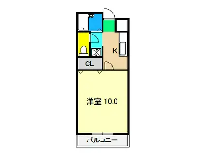 ガーデンハイム西村(1K/1階)の間取り写真