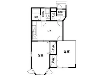 シャーロットタウン(2DK/1階)の間取り写真