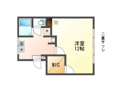 コーポアルカディア(1K/1階)の間取り写真