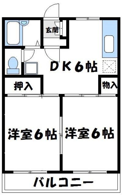 メゾン前田(2DK/1階)の間取り写真