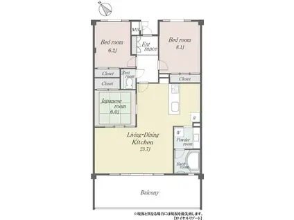 ミオラグゼ軽井沢ロイヤルプリンス通コリーヌテラス(3LDK/1階)の間取り写真
