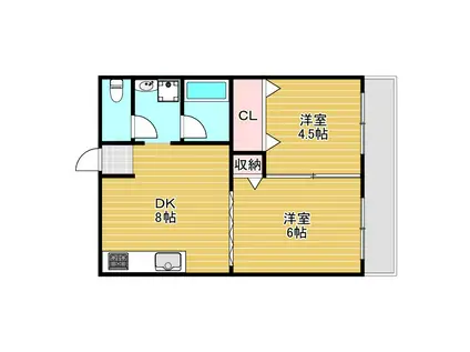 モーリスハイツ(2DK/2階)の間取り写真