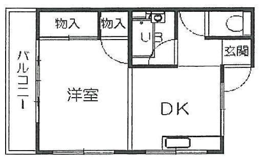 入船マンション(1DK/3階)の間取り写真