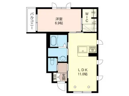 ファミーユ(1LDK/1階)の間取り写真
