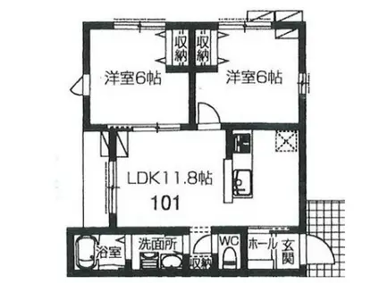 ORTENSIAオルテンシア(2LDK/1階)の間取り写真