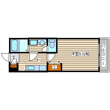 クレフラスト原ノ町(1K/1階)の間取り写真