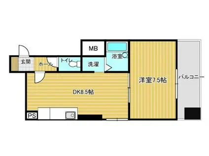 グランドール兵庫(1DK/7階)の間取り写真