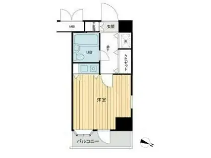 グラチアトルリ(1K/5階)の間取り写真