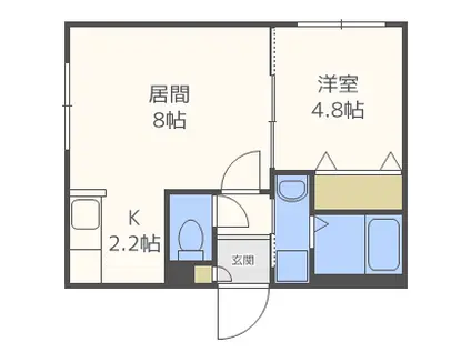 グランセルクル中島公園(1LDK/1階)の間取り写真