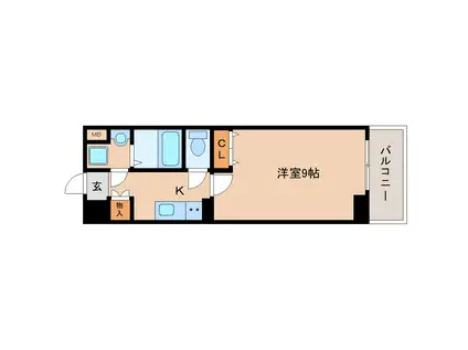 FORTUNA三条大宮(1K/2階)の間取り写真