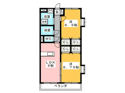 ファイブアイランド 3(2LDK/3階)の間取り写真