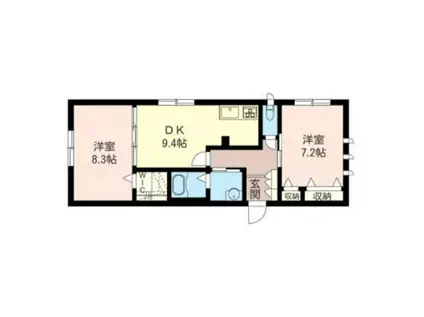 ヴィラミユキタマプラーザ(2DK/2階)の間取り写真