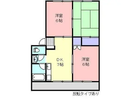 田中ハイツ A棟(2DK/1階)の間取り写真