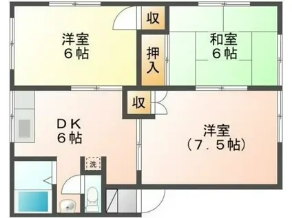 ビーハイム風早(3DK/2階)の間取り写真