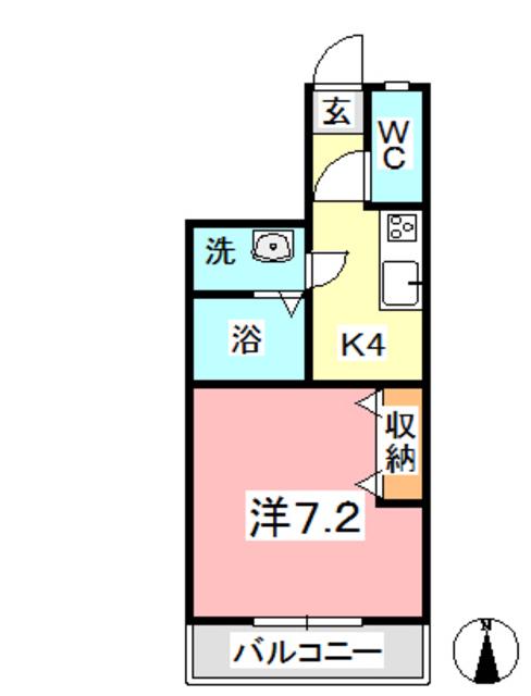 ＪＲ吉備線 東総社駅 徒歩2分 2階建 築10年(1K/1階)の間取り写真