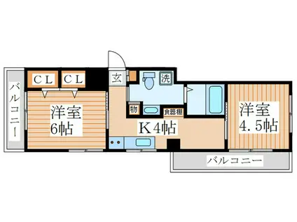 シティイン田無II(2K/3階)の間取り写真