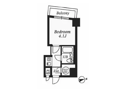 ハイツ芝大門(1K/3階)の間取り写真