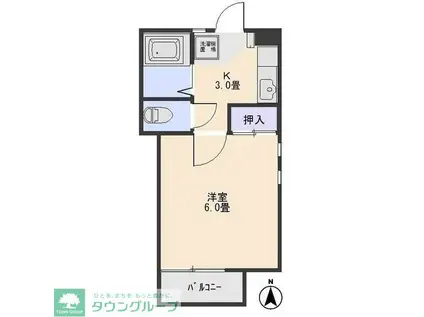 プレミールコートA(1K/1階)の間取り写真