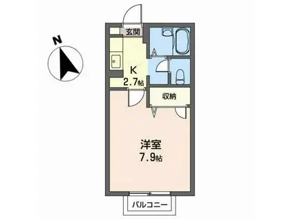 PRESTIGE(1K/2階)の間取り写真