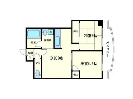 竹宏シティライフ(2DK/4階)の間取り写真