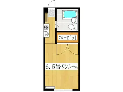 コーユーハイム(ワンルーム/2階)の間取り写真
