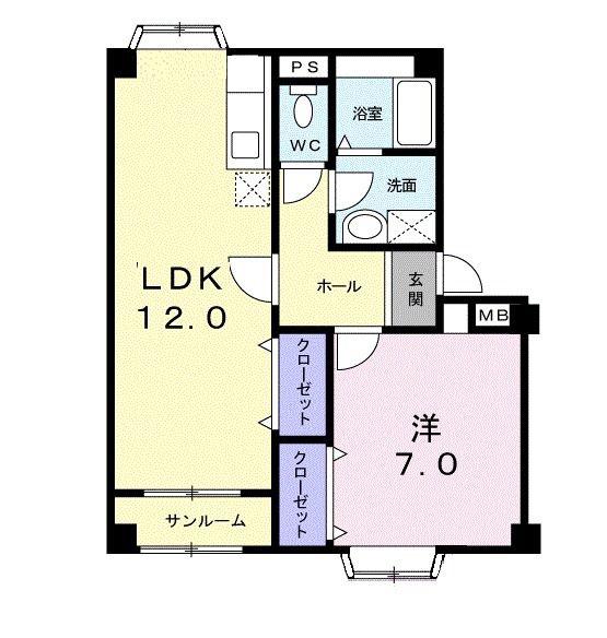 ハイフォーレスト(1LDK/2階)の間取り写真