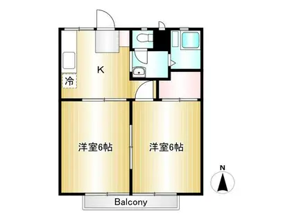 パナハイツサルビア(2K/1階)の間取り写真