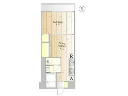 コーポ高輪(1DK/2階)の間取り写真