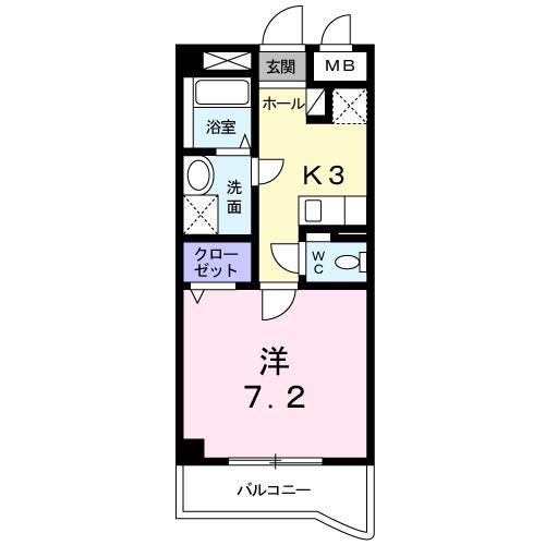 エレガンスガーデン(1K/2階)の間取り写真