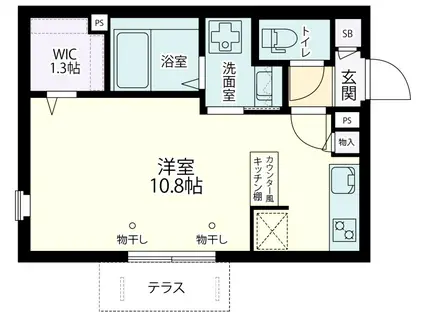 ヘーベル パーク(ワンルーム/1階)の間取り写真