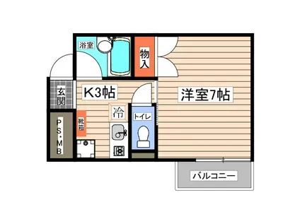 メゾン祇園ヶ丘(1K/2階)の間取り写真