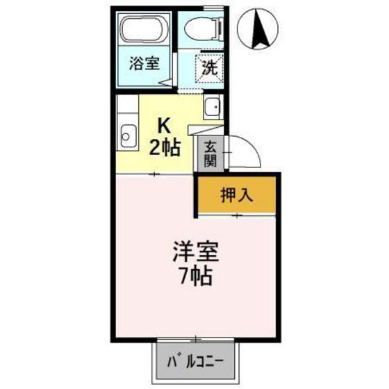 コーポ・トゥインクル(1K/1階)の間取り写真