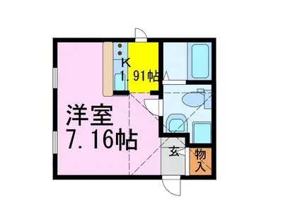 プリマラウレア(ワンルーム/1階)の間取り写真