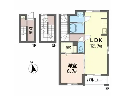 プリマヴェーラ(1LDK/3階)の間取り写真