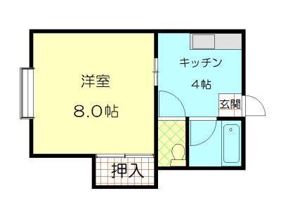 プチマンションMIWA(1K/1階)の間取り写真