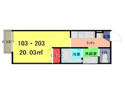 アークシティ日進(1K/2階)の間取り写真