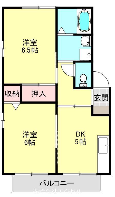 ドエルA(2DK/1階)の間取り写真