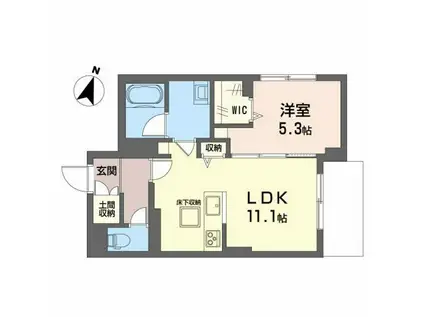 ベレオガーデン(1LDK/1階)の間取り写真