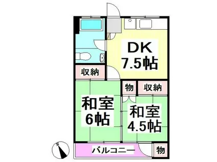 桜マンション(2DK/3階)の間取り写真