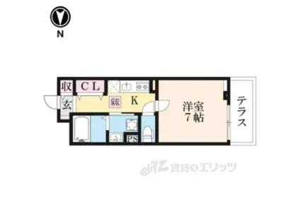 ヴァロ伏見稲荷(1K/1階)の間取り写真