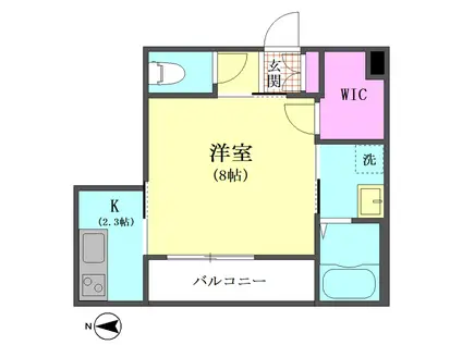 グランデール(1K/3階)の間取り写真