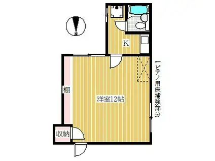 西武有楽町線 新桜台駅 徒歩4分 2階建 築67年(1K/2階)の間取り写真
