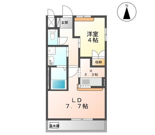 グローブ コート(1LDK/1階)の間取り写真